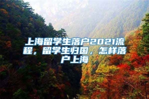 上海留学生落户2021流程，留学生归国，怎样落户上海