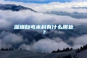 深圳自考本科有什么用处？