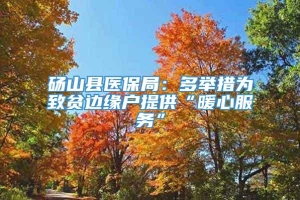 砀山县医保局：多举措为致贫边缘户提供“暖心服务”