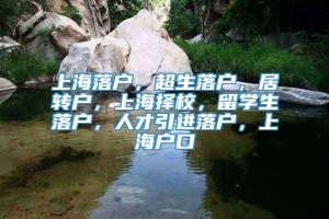 上海落户，超生落户，居转户，上海择校，留学生落户，人才引进落户，上海户口