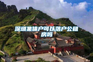 深圳集体户可以落户公租房吗