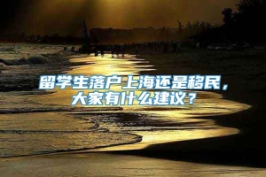 留学生落户上海还是移民，大家有什么建议？