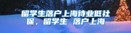 留学生落户上海待业低社保，留学生 落户上海