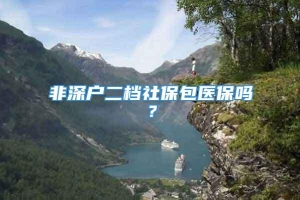 非深户二档社保包医保吗？