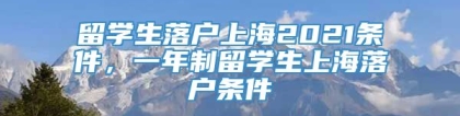 留学生落户上海2021条件，一年制留学生上海落户条件