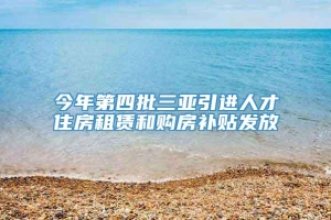 今年第四批三亚引进人才住房租赁和购房补贴发放