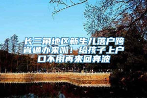 长三角地区新生儿落户跨省通办来啦！给孩子上户口不用再来回奔波