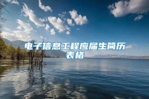 电子信息工程应届生简历表格