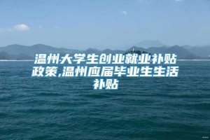 温州大学生创业就业补贴政策,温州应届毕业生生活补贴