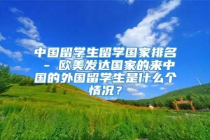 中国留学生留学国家排名 - 欧美发达国家的来中国的外国留学生是什么个情况？