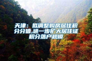 天津：拟调整购房居住积分分值,进一步扩大居住证积分落户规模