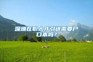 深圳在职人才引进需要户口本吗？