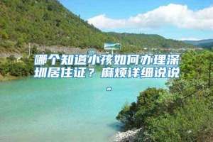 哪个知道小孩如何办理深圳居住证？麻烦详细说说。