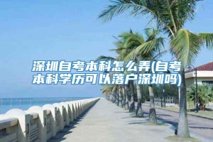 深圳自考本科怎么弄(自考本科学历可以落户深圳吗)