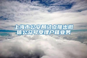 上海市公安局试点推出微信公众号受理户籍业务