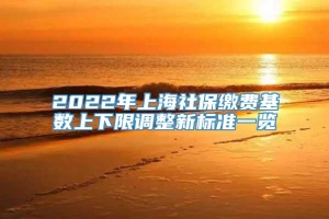 2022年上海社保缴费基数上下限调整新标准一览