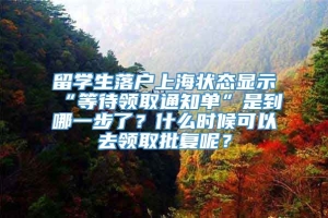 留学生落户上海状态显示“等待领取通知单”是到哪一步了？什么时候可以去领取批复呢？