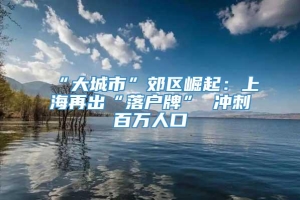 “大城市”郊区崛起：上海再出“落户牌” 冲刺百万人口