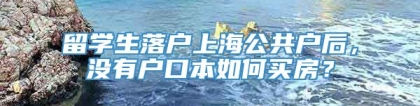 留学生落户上海公共户后，没有户口本如何买房？