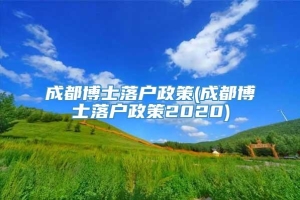 成都博士落户政策(成都博士落户政策2020)