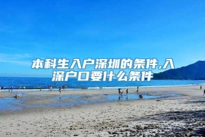 本科生入户深圳的条件,入深户口要什么条件