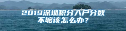 2019深圳积分入户分数不够该怎么办？