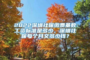 2022深圳社保缴费基数工资标准是多少，深圳社保每个月交多少钱？