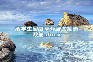 留学生回国享有哪些优惠政策.docx