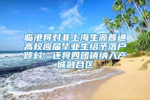 临港将对非上海生源普通高校应届毕业生给予落户倾斜，还将四团镇纳入产城融合区