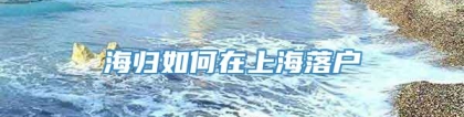 海归如何在上海落户