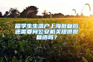 留学生生落户上海批复后还需要问公安机关提供批复函吗？