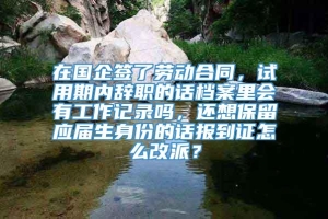 在国企签了劳动合同，试用期内辞职的话档案里会有工作记录吗，还想保留应届生身份的话报到证怎么改派？