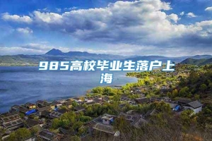 985高校毕业生落户上海