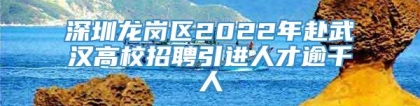 深圳龙岗区2022年赴武汉高校招聘引进人才逾千人