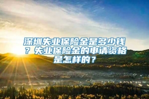 深圳失业保险金是多少钱？失业保险金的申请资格是怎样的？