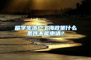 留学生落户上海政策什么条件不能申请？