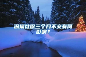 深圳社保三个月不交有何影响？