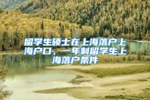 留学生硕士在上海落户上海户口，一年制留学生上海落户条件