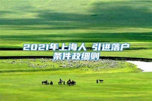 2021年上海人オ引进落户条件政细则