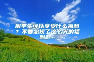 留学生可以享受什么福利？不要忽视了这么大的福利啊~