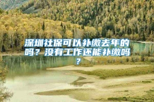 深圳社保可以补缴去年的吗？没有工作还能补缴吗？