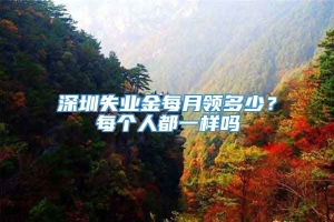 深圳失业金每月领多少？每个人都一样吗