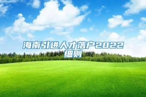 海南引进人才落户2022细则