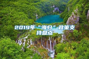 2019年“海归”政策支持盘点