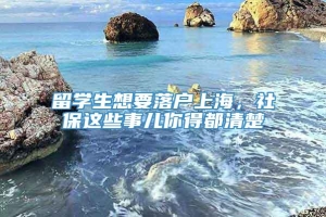 留学生想要落户上海，社保这些事儿你得都清楚