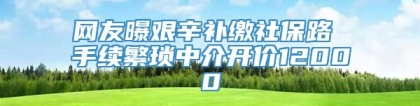 网友曝艰辛补缴社保路 手续繁琐中介开价12000