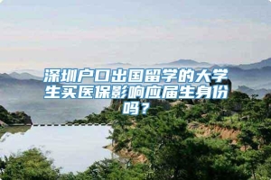 深圳户口出国留学的大学生买医保影响应届生身份吗？