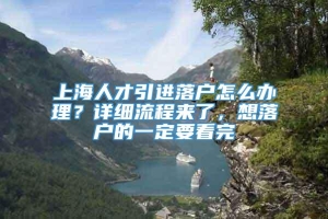 上海人才引进落户怎么办理？详细流程来了，想落户的一定要看完