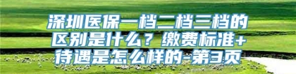 深圳医保一档二档三档的区别是什么？缴费标准+待遇是怎么样的-第3页