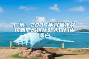 广东：2035年将基本实现新型城镇化和人口自由落户